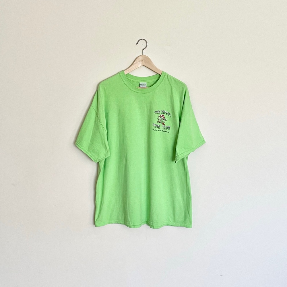 The Frosty Frog Cafe Hilton Head Island, SC Graphic Green T Shirt Adult size 2XL